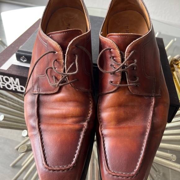 Magnanni 'Romelo Diversa' Apron Toe Derby Cognac Brown Mens 12M MSRP $350 Used. - Picture 4 of 4